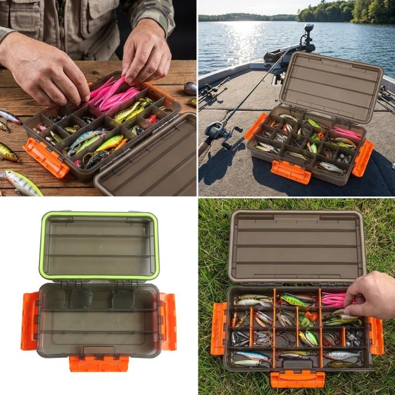 Fishing Box Waterproof Plastic Fishing Lures Box Lures Hook Minnows Baits Storage Case Multifunctional Fishing Tool