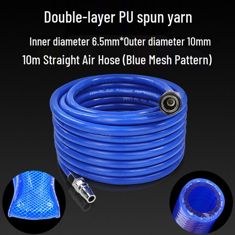 High-Pressure PU Air Hose with Quick Connect - 5*8/10*6.5/12*8, Pneumatic Air Compressor and Pump Compatible