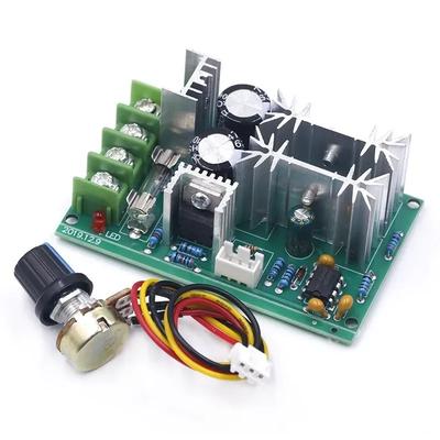 Regulador de velocidad para motor de CC DC10-60V 12V 24V 36V 48V Módulo de accionamiento de alta potencia Controlador de velocidad de motor PWM Regulador de corriente de 20A