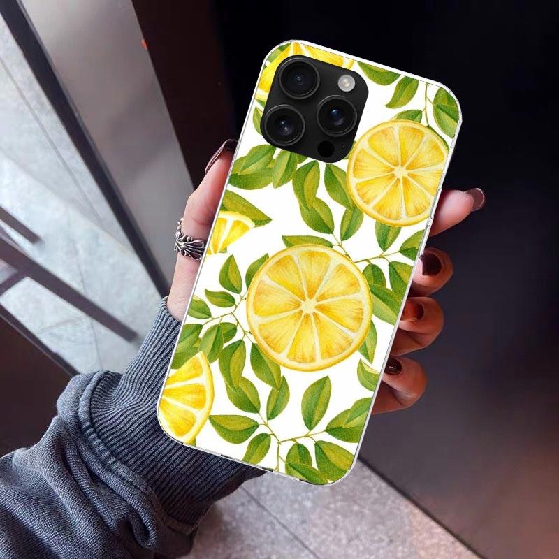 

Summer Fruits Lemon Phone Case For iPhone 17 Air 16 15 Pro Max 14 Plus 13 Mini 12 11 Cover 7 8 SE Silicone Shell Print Fundas 17 iPhone 15 Pro Max