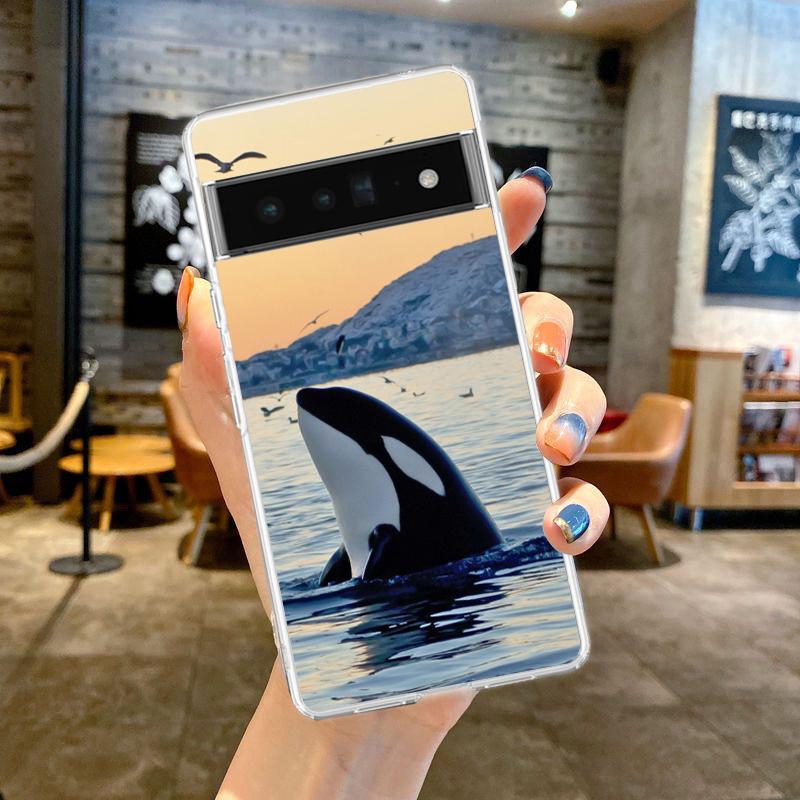 Orca Ocean Lovely Killer Whale Phone Case For Google Pixel 9 Pro XL 8 7 6 Pro 8A 7A 6A 5 4 5A 4A 3A XL 5G Soft TPU Clear Cover