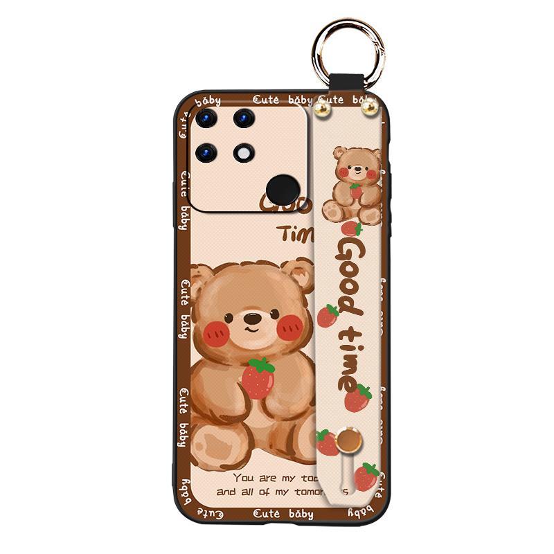 Durable Anti-knock Phone Case For OPPO Realme Narzo 50A Silicone Shockproof Back Cover Cute Lanyard Anti-dust Waterproof