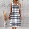 Plus Size V Neck Sleeveless Green Bamboo Valley Brook Print For Elegant Summer Daily Outfit