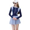 Disney Slim Fit Long Sleeve Striped One-Piece Dress Swimwear Women swimwear D15304S2F