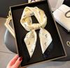 New silk scarf women's fashion versatile sense 70 square scarf neck protection scarf spring and autumn retro scarf tied bag