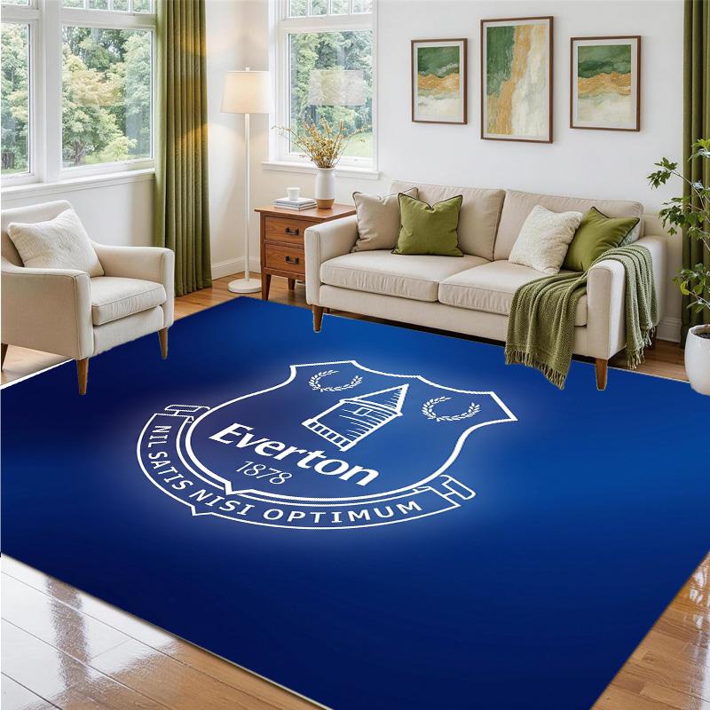 Everton Football Design Crystal Velvet Rug Soft Decorative Mat for Bedroom Entrance