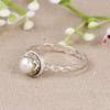 Natural Pearl Twisted Silver Ring | Minimalist Dainty Pearl Ring | Handmade Elegant Jewelry Gift for Her | Gift for her.