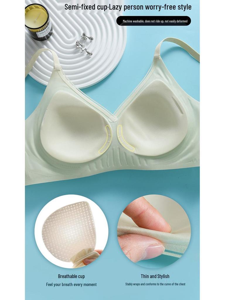 Women's Seamless Wire-Free Soft Support Bra for Small Chest with Anti-Sagging and Side Support.
