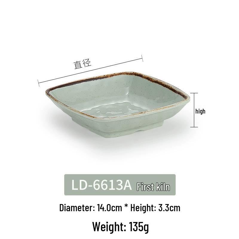 Melamine Imitation Porcelain Square Plate for Cold Dishes, Stir-fry, or Rice - Ideal for Hotels and Restaurants.