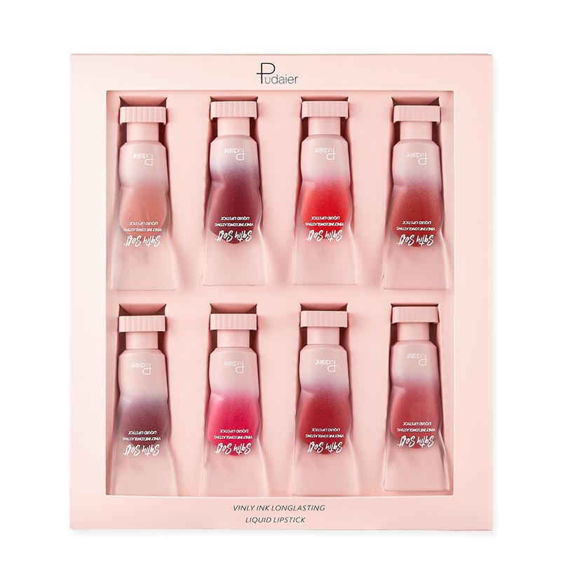 Pudaier 8 Sets Pearl Lip Gloss Mirror Water Gloss Lip Glaze Liquid Lipstick Gloss Gloss Lip Gloss