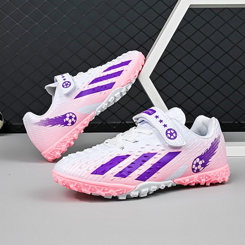 Girls professional football shoes broken nails women's primary school students Velcro junior high school adult children boys training shoes