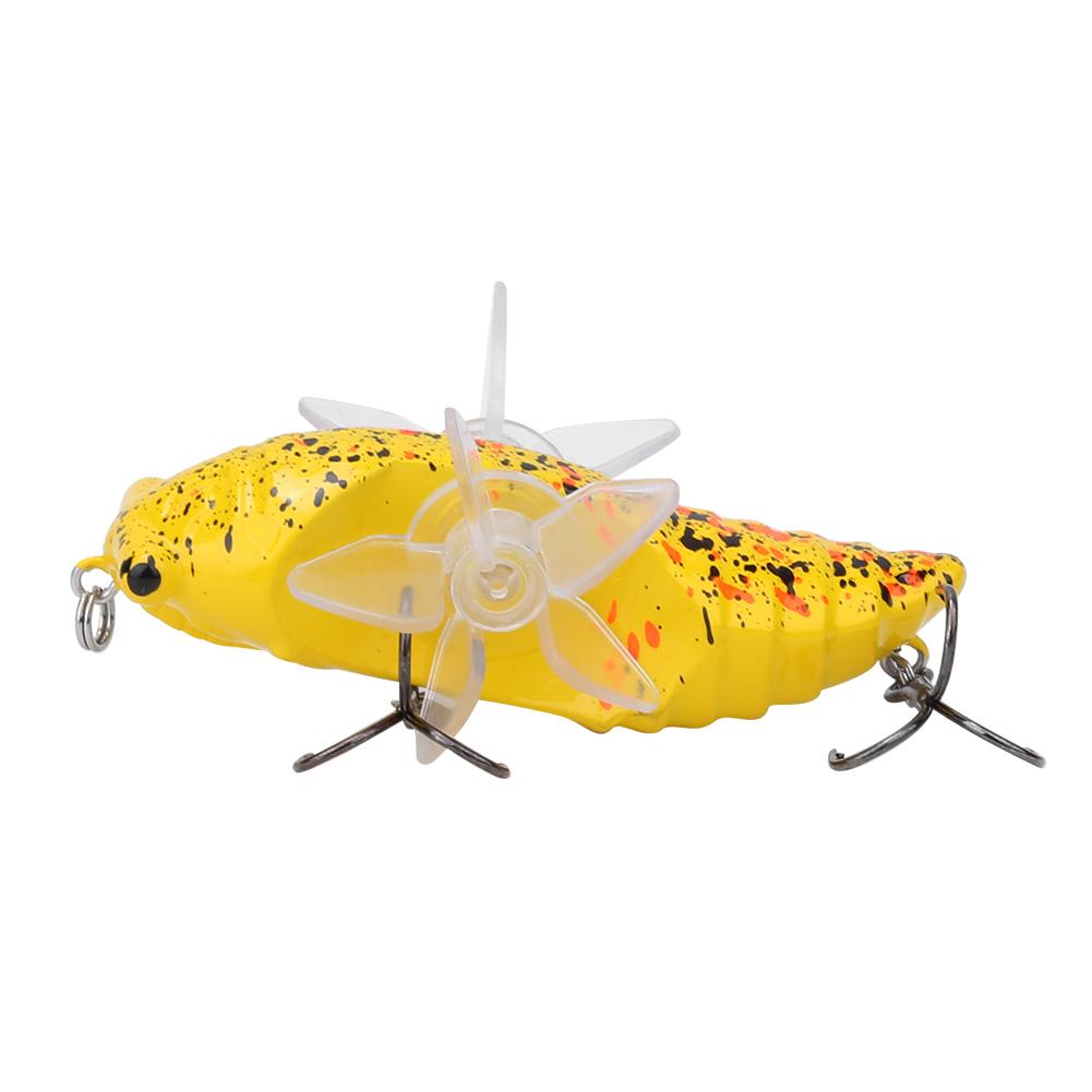 Hard Fish Lure Bionic Cicada Shape Fishing Bait with Rotating Spins Propeller Treble Hook 7.5cmY238 8