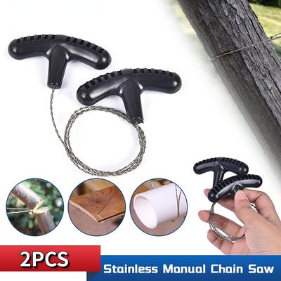 2Pcs Hand Steel Rope Saw Chain Saw Practical Portable for Emergency Survival Gear Steel Wire Kits Carpentry Tools Hunting Hand Tools
