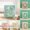 Square Desk Fan USB Rechargeable Low Noise Strong Wind Personal Fan Home Office Travel Outdoor Portable Electric Cooling Fan