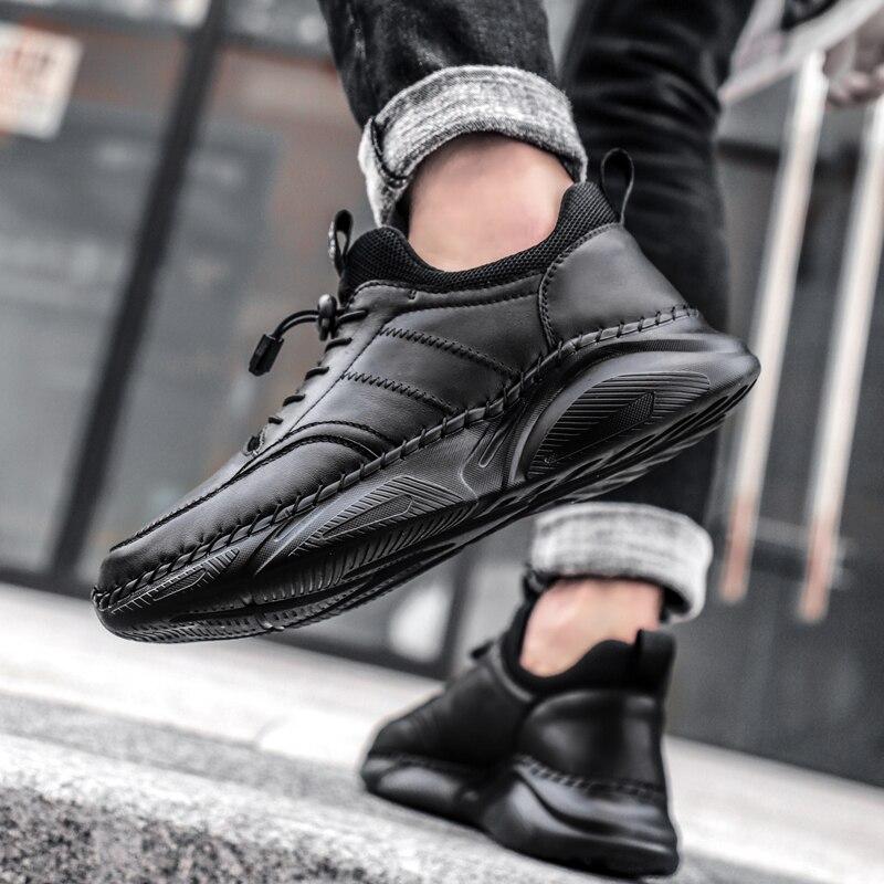 Men Shoes New Autumn Winter Shoes Keep Warm Sneakers Men Casual Shoes Soft Walking Shoes Genuine Leather Shoes Plus Size 48