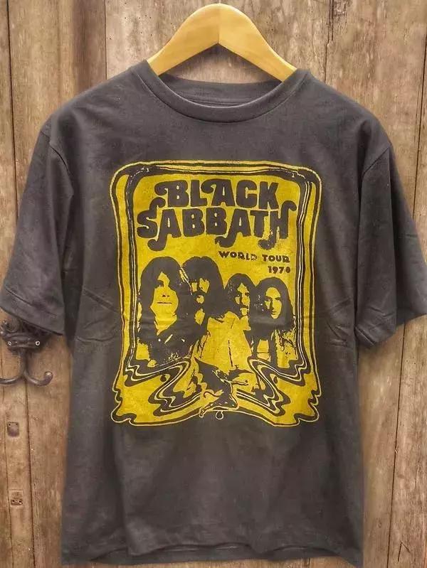 

1990-е годы Black Sabbath Мировой тур 1978 Ретро-футболка Мужская Переиздание S-4XL Американская мода Уличная Винтажная с коротким рукавом ЖЕНСКАЯ 2XL