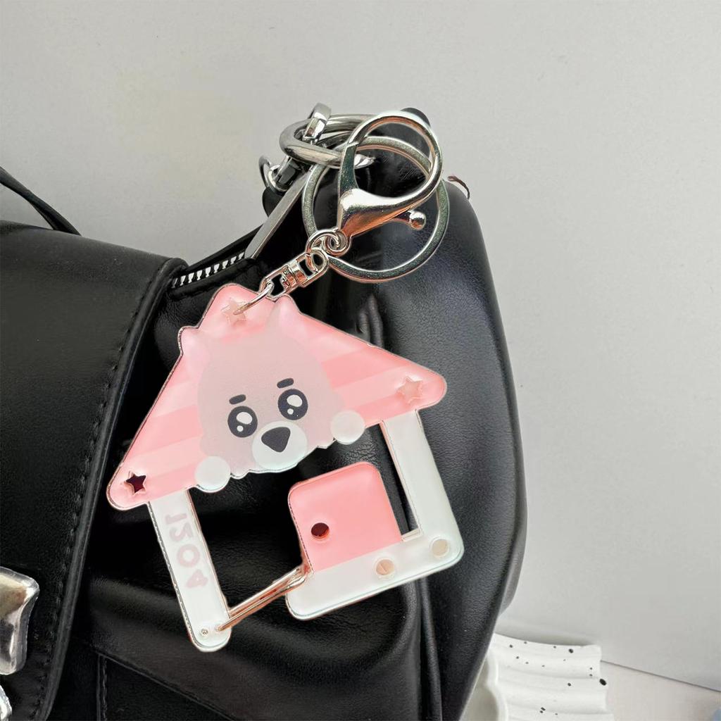 Leichter Acryl-Haustier-Schlüsselanhänger Cartoon-Figur Karabiner Schlüsselanhänger Taschenanhänger Zubehör Für Outdoor-Enthusiasten