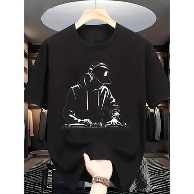 European Sizes Men'S Casual Sports Fashion Short Sleeve T-Shirt | 2D Print, Crew Neck, Slight Stretch Knit Fabric, Regular Fit, Suitable for Sports