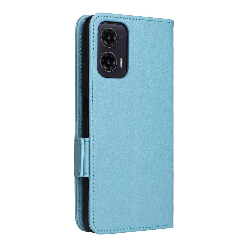 For Motorola Moto G35 5G Case with Wrist Strap Litchi Texture PU Leather Wallet Phone Cover