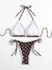 sexy polka dot print micro mini bikinis sets two pieces halter tie swimsuits beachwear bathing suit swimwear biquini tankini