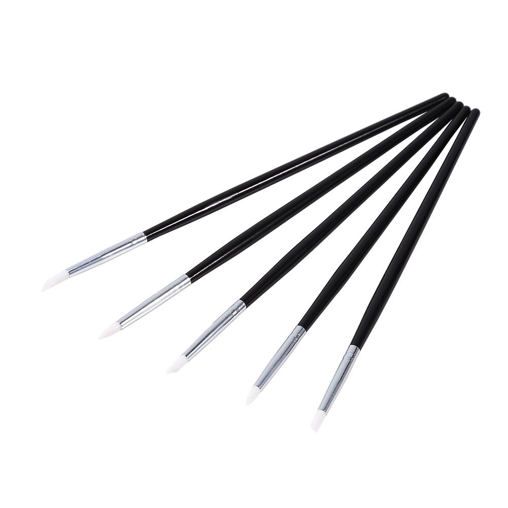 5Pcs Soft Silicone Nail Art Design Stamp Pen Brush Carving Craft Brushes Pencil DIY Tools