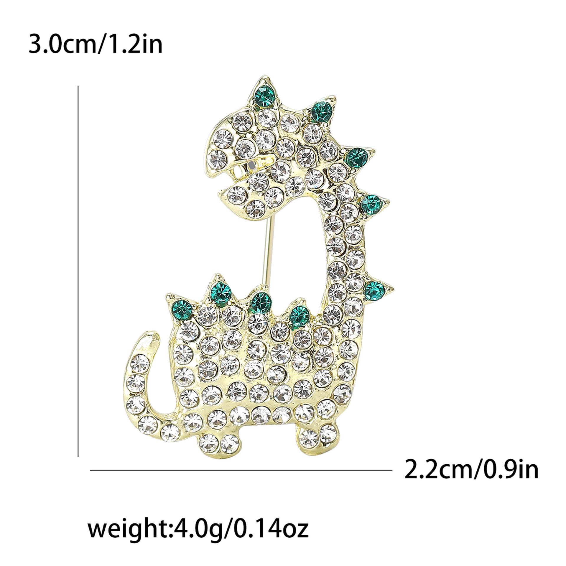 

Ретро персонализированный сплав горный хрусталь маленькая брошь динозавр мода креативная мужская и женская одежда корсаж ювелирные изделия булавка