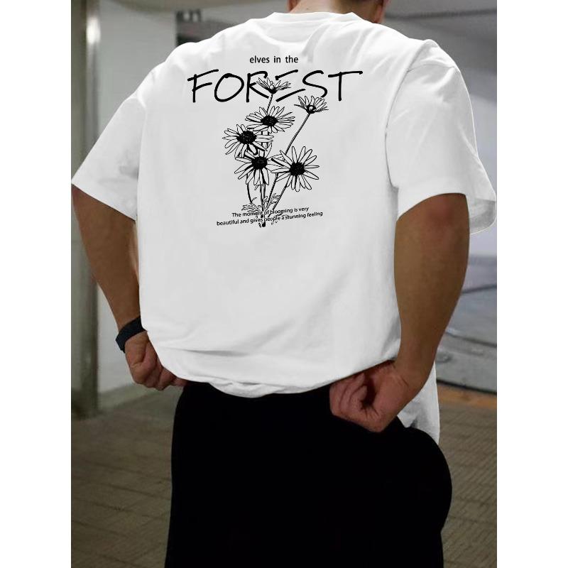 

Летняя мужская модная футболка с принтом и коротким рукавом S белый