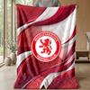 Middlesbrough Football Print Flannel Blanket, Soft Warm Lightweight Throw Blanket for Sofa Bed Camping
