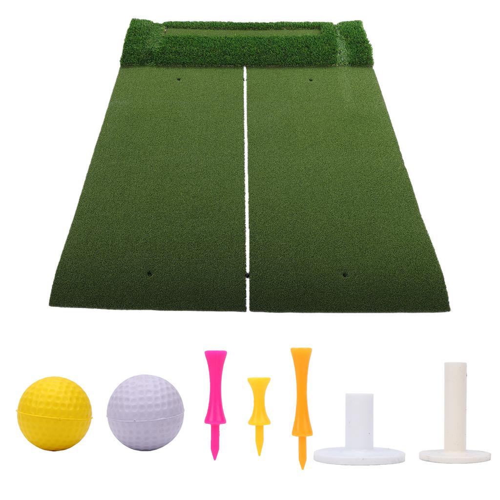 Golf Mat with Built in Ball Holder 9 Fixed Hitting Holes Thickened Hitting Practice for Indoors Outdoors New Upgraded