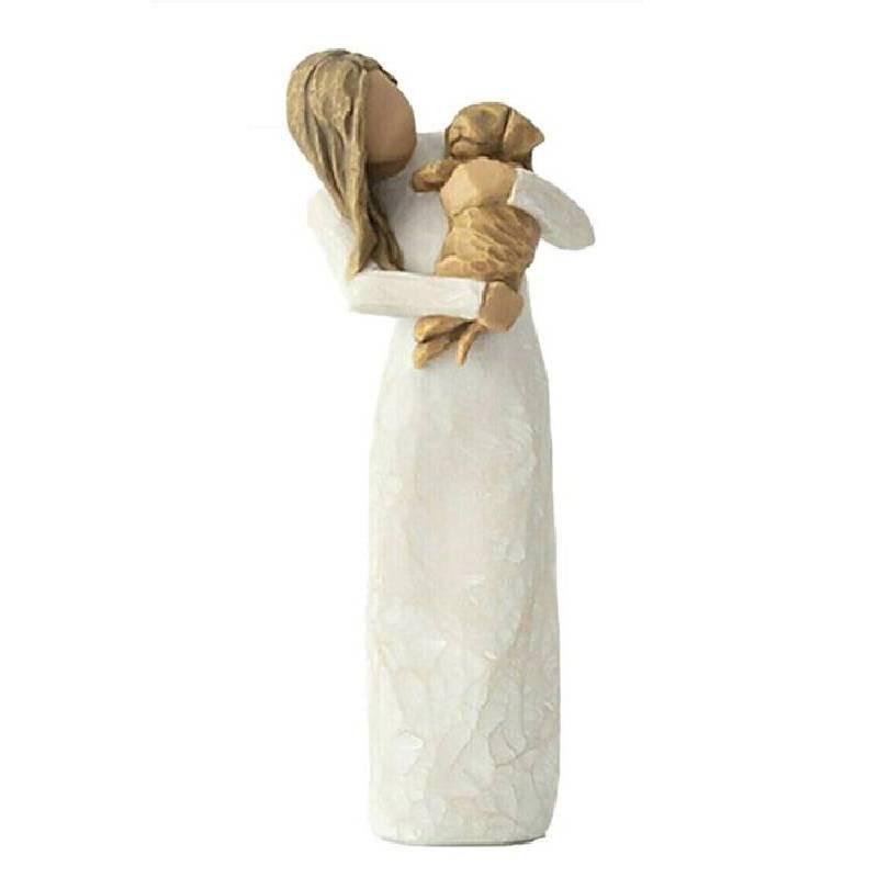 Tree Angels Willow Figurine Embrace Pet Ornament Sculptures Statue Gift Resin