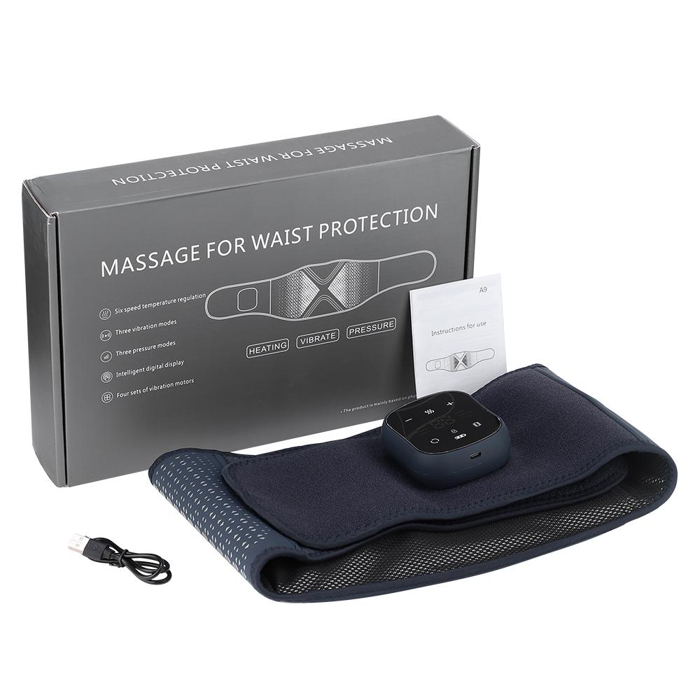 Electric Hot Compress Waist Massage Belt Heating Pad Graphene Intelligent Warm Vibration Air Pressure Kneading Back Massager