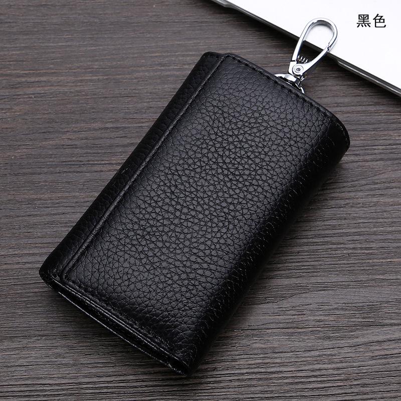 

Кожаная ключница, мужской и женский многофункциональный кошелек тройного сложения, брелок из первого слоя коровьей кожи, модный трендовый карман для карточек и мелочи