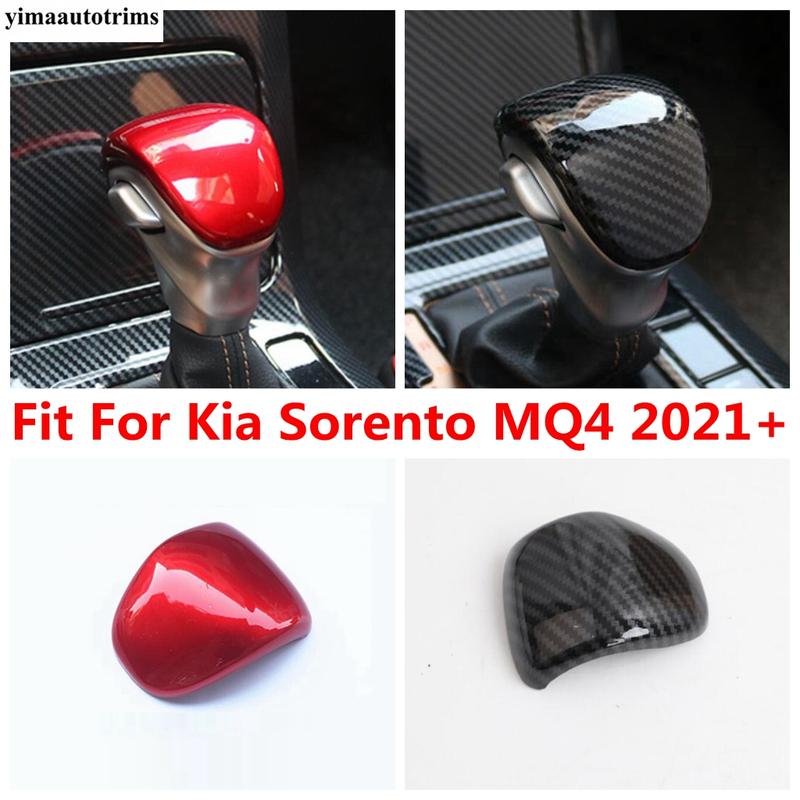 Cubierta Decorativa de Palanca de Cambios para Coche con Acabado de Fibra de Carbono ABS / Accesorios Interiores Rojos Para Kia Sorento MQ4
