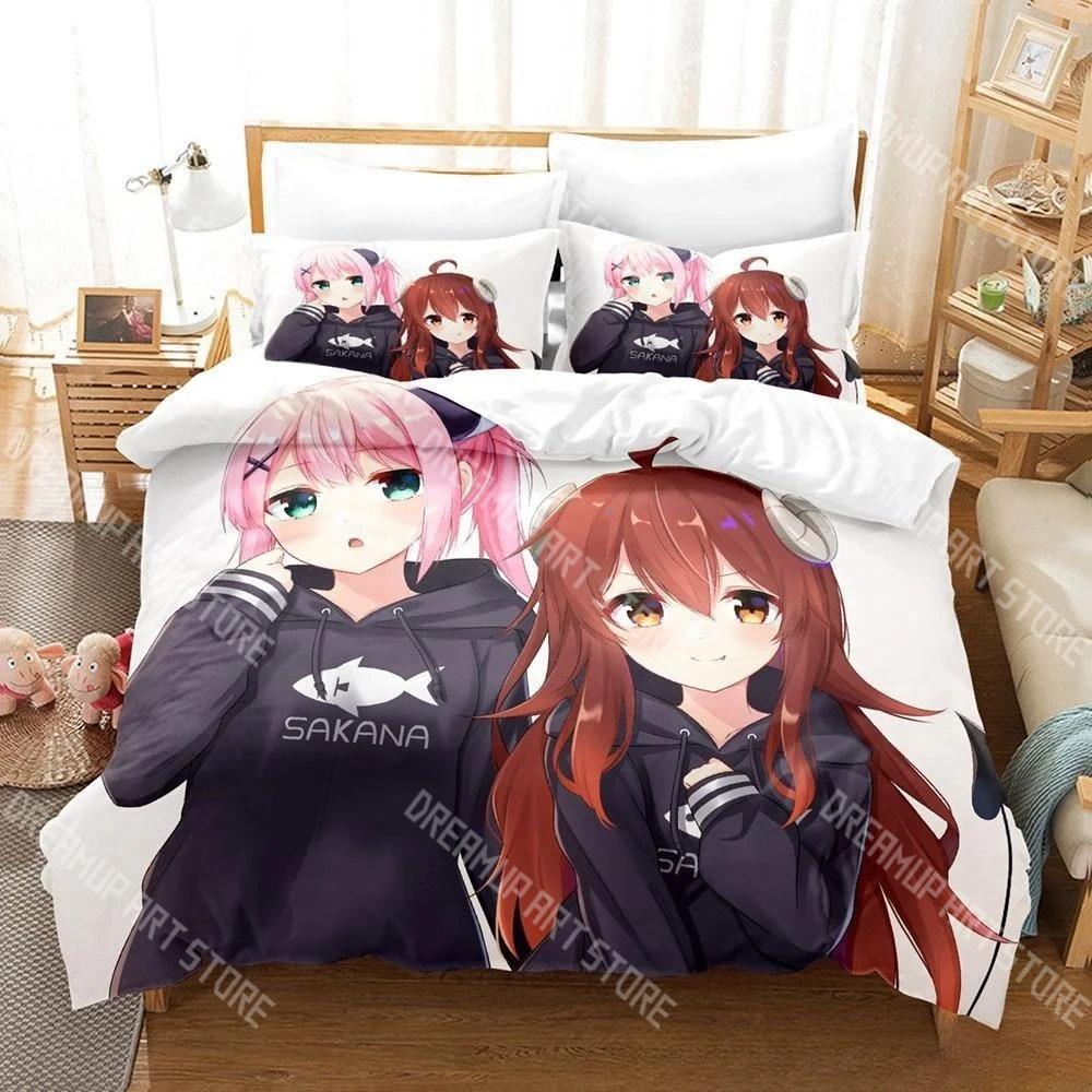 Fashion Anime Girls The Demon Girl Next Door Bedding Set Single Twin Full Queen King Size Bed Set Kids Bedroom Duvetcover Set