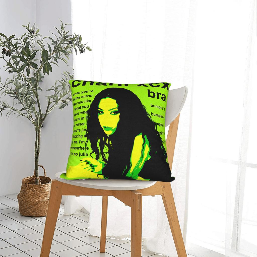 Pillow Cover Charli Xcx Brat Kawaii Pillow Case For Couch Sofa Bedroom Pillowcases