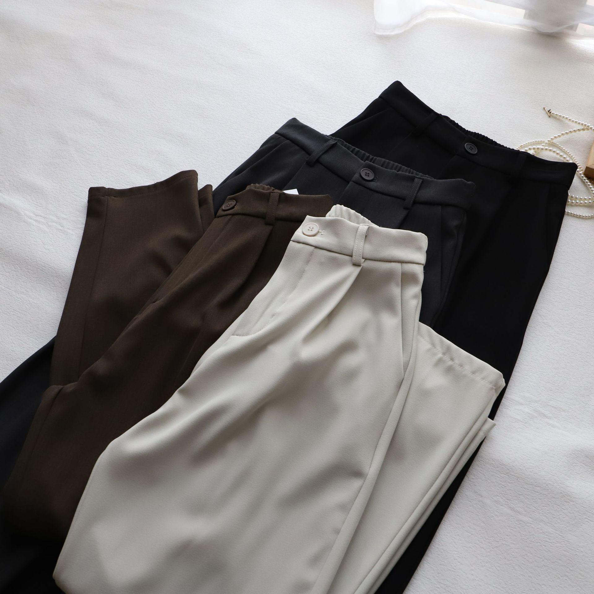 

2025 Spring Women s Petite Long Harem Pants - Back Elastic Waist, Versatile Suit Style 3179 M