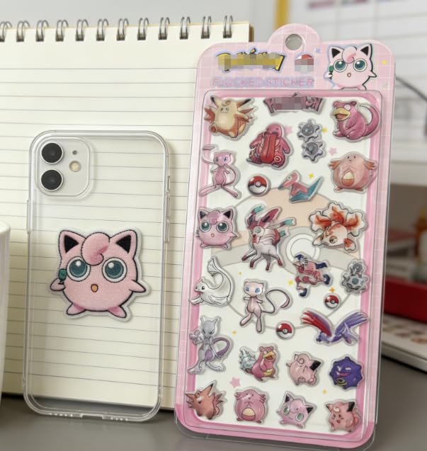 3D Pokemon Stickers Relief Sticker Set Pikachu Marshmallow Style Tile Perfect for Cute Gifts for Popular Accessories [Farstyle] - 4-Pack - - Planners,