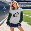 Women's Fashion Casual Printed Zip-Up Sweatshirt with Stand Collar and Long Sleeve