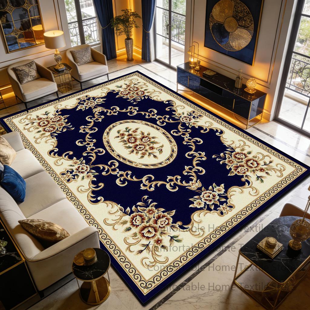 Blue Beige European Fluffy CARPET FOR LIVE ROOM Home Decoration Luxury Antiskid Soft Rug Big Size Washable Short Velvet Foot Mat