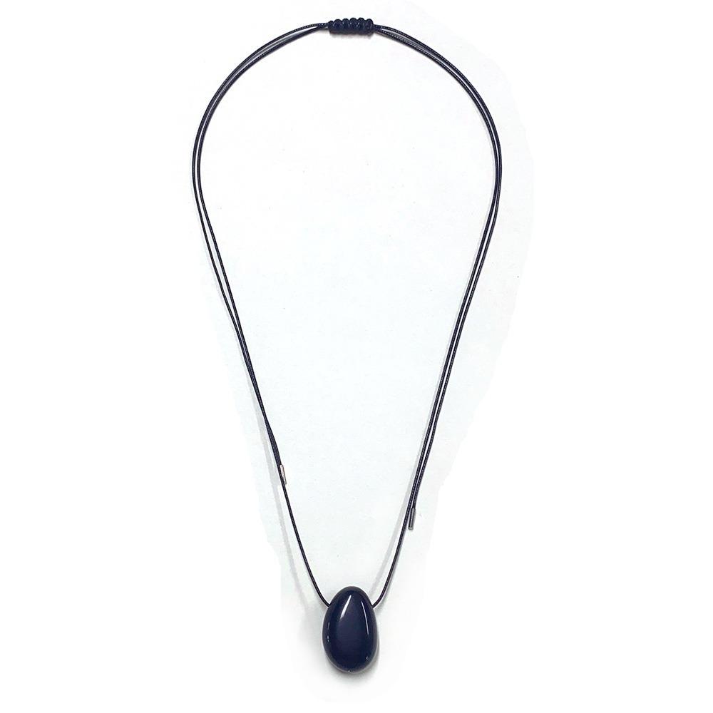 

Adjustable Stone Pendant Necklace Black Rope Choker Necklaces Fashion Accessory Fashion Necklaces чорний