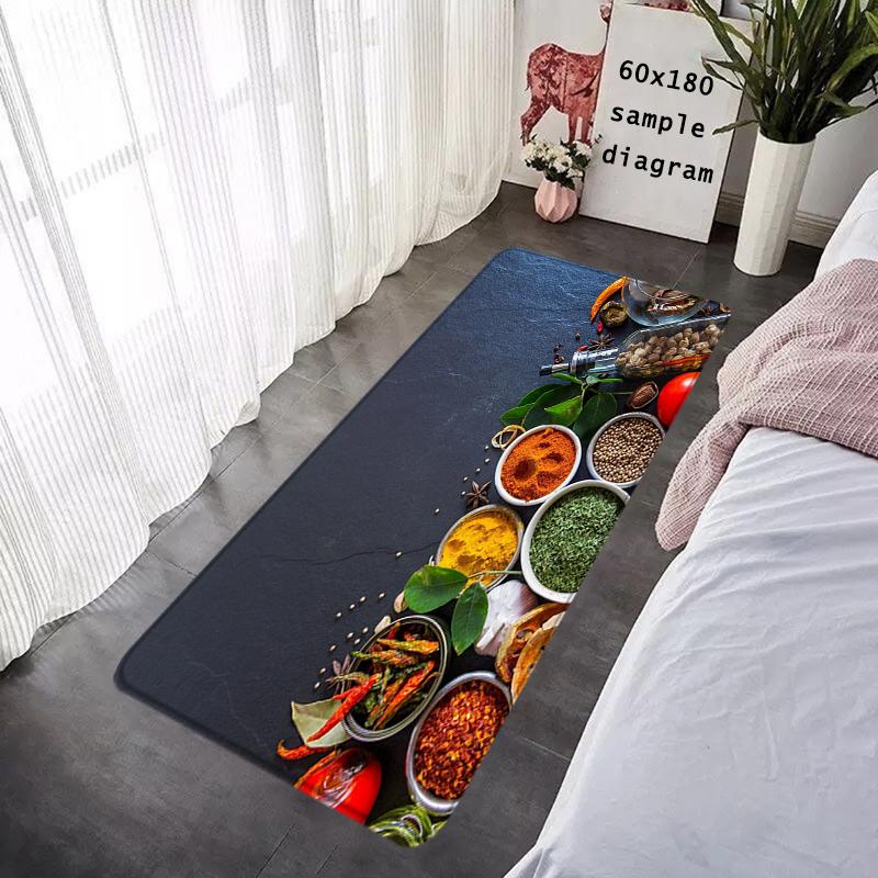 Food Condiment Kitchen Balcony Decor Doormat For Mom Coffee Bean Flannel Floor Mat Indoor Foot Rug Bedside Mats Corridor Carpet