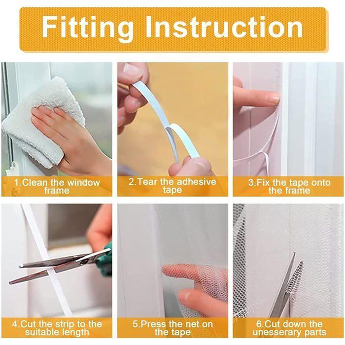 Mosquito Net - JUNJUN - Cuttable - 130x150 Cm - Fine Mesh - Self-adhesive Fastening