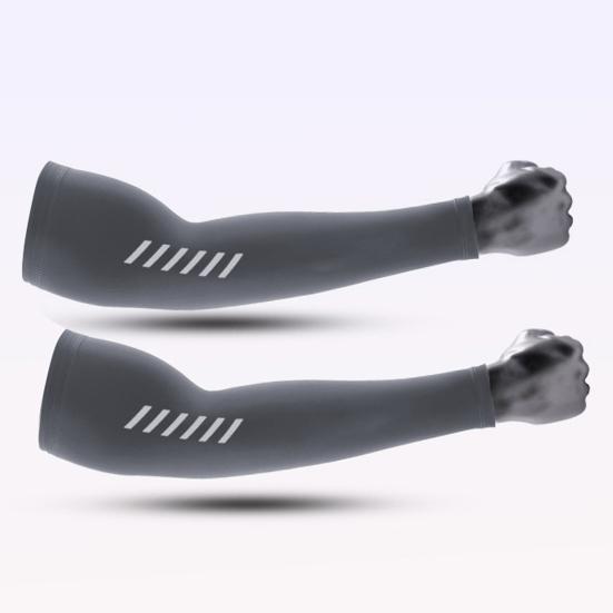 1 Pair UV-proof Cycling Arm Sleeves Sun Protection Moisture Absorbing Breathable Quick Drying Sports Cooling Arm Compression Sleeves