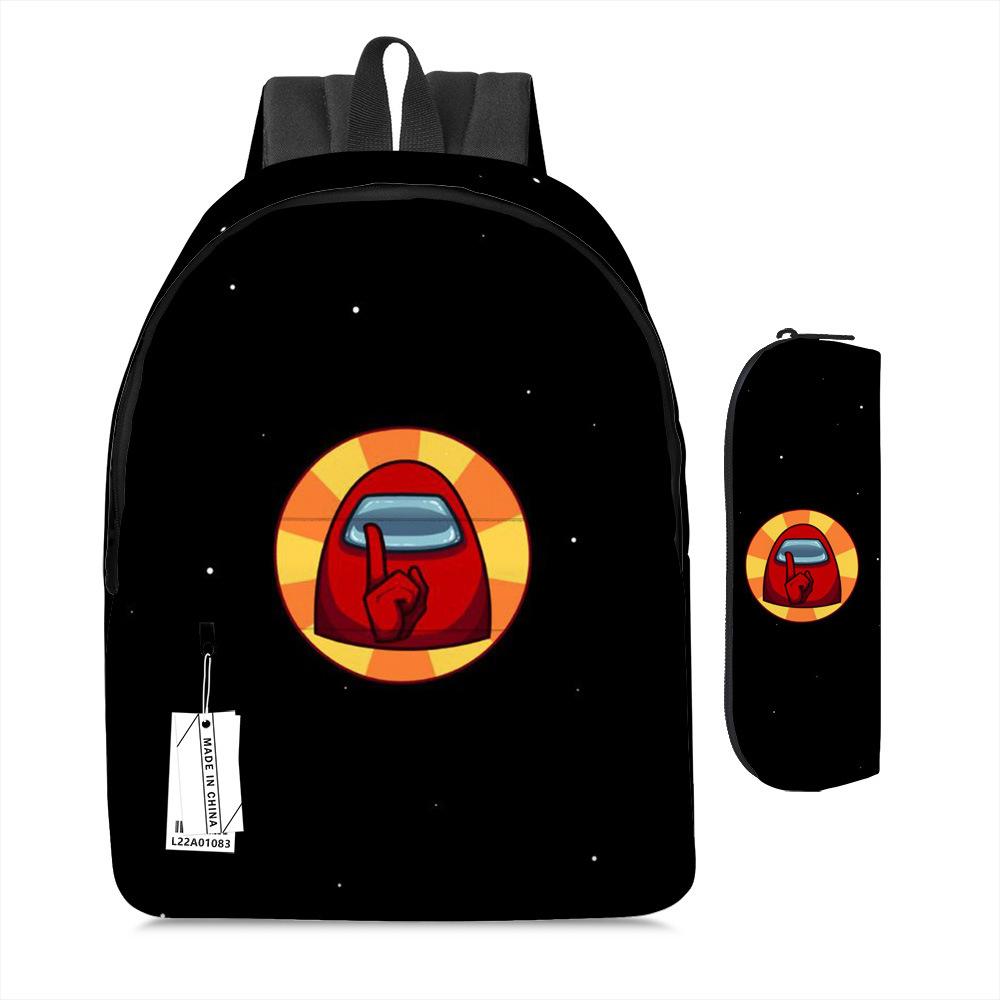 Among Us Two-Piece Backpack Space Werewolf Primary And Secondary School Students Cartoon Schoolbag Three-Piece Satchel Pencil Case