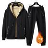 Autumn And Winter Men Thickened Two Piece Set Lamb Fleece Coat Casual Pants Sports Trendy Clothes Extra Large Men's Suits
