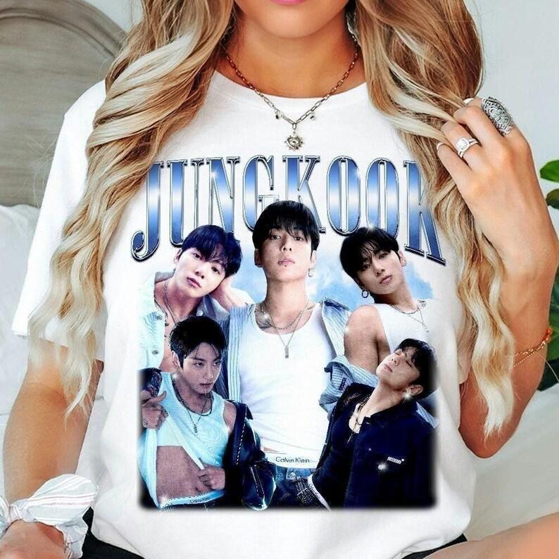 

Летняя мода 2026 Модный мужской женский винтажный топ Винтажная футболка Jungkook, Музыкальная футболка в стиле 90-х, Футболка Jungkook, Calvin Tee Jungkook, Подарок для фанатов 4XL