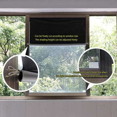 DIY Abnehmbarer 100% Lichtblockierender Dunkelster Fensterstoff Totale Verdunkelung Glas Privatsphäre Abdunkelnde Fensterfolie Schwarzer Fensteraufkleber