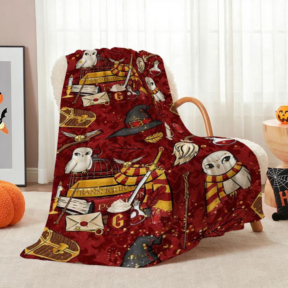 Magic Hermione Theme Printed Blanket Cozy Comfortable Throw Blanket For Living Room Sofa Nap Lightweight Home Decor Great Holiday Gift