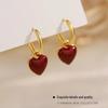 925 Sterling Silver Heart Earrings for Women - Red Zodiac New Year Niche Gift