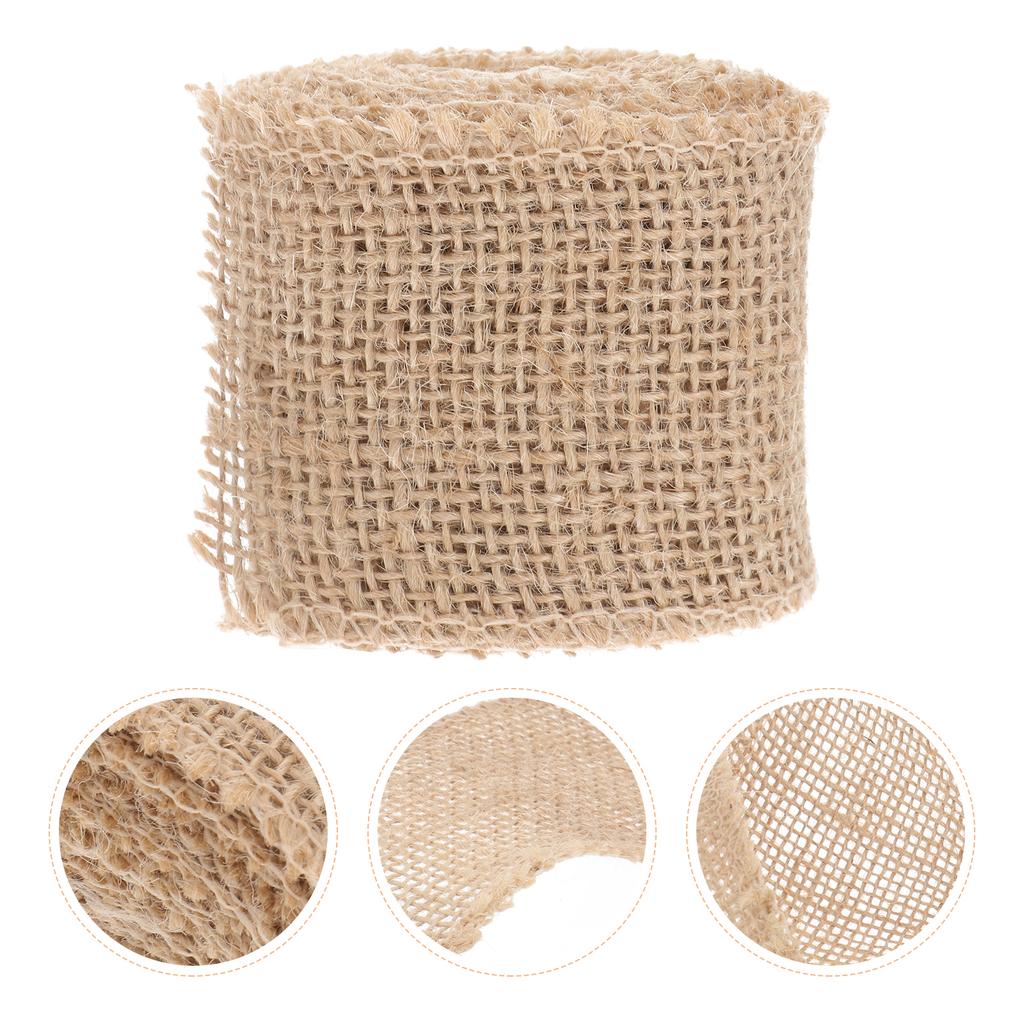 2M Jute Burlap Ribbon Roll Natural Color For Christmas Wedding Decoration Craft Diy Eco Friendly Fabric Strip Handicraft Sewing